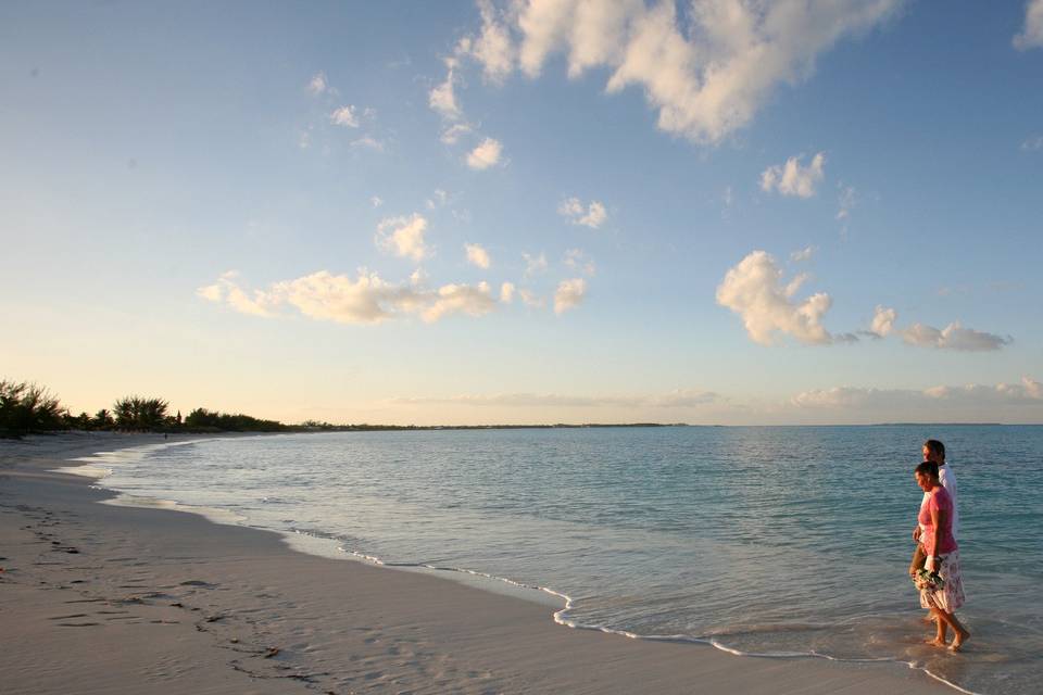 A romantic walk on the desert beach...