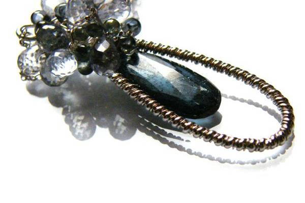 Blue Kyanite and sterling silver necklace.