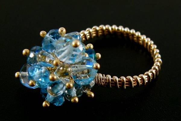 Blue topaz and 14k gold filled ring.