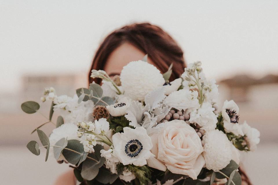 Ivory and Greenery Bride