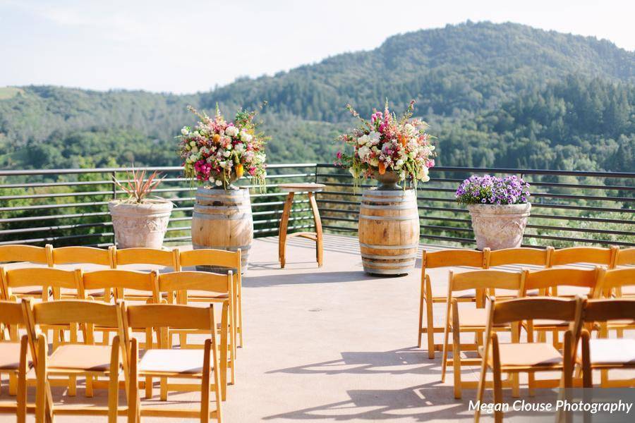 Ceremony at the peak of the terrace, looking over into the Dry Creek Valley