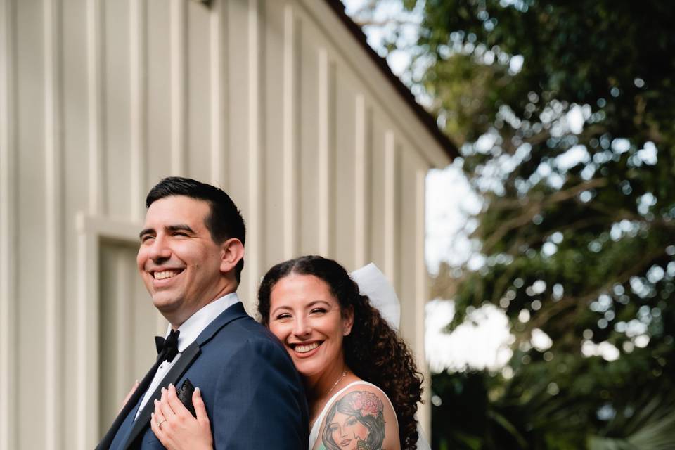 Wedding portait of the bride a