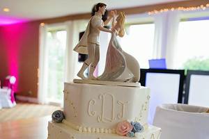 Wedding cake with figurines on top