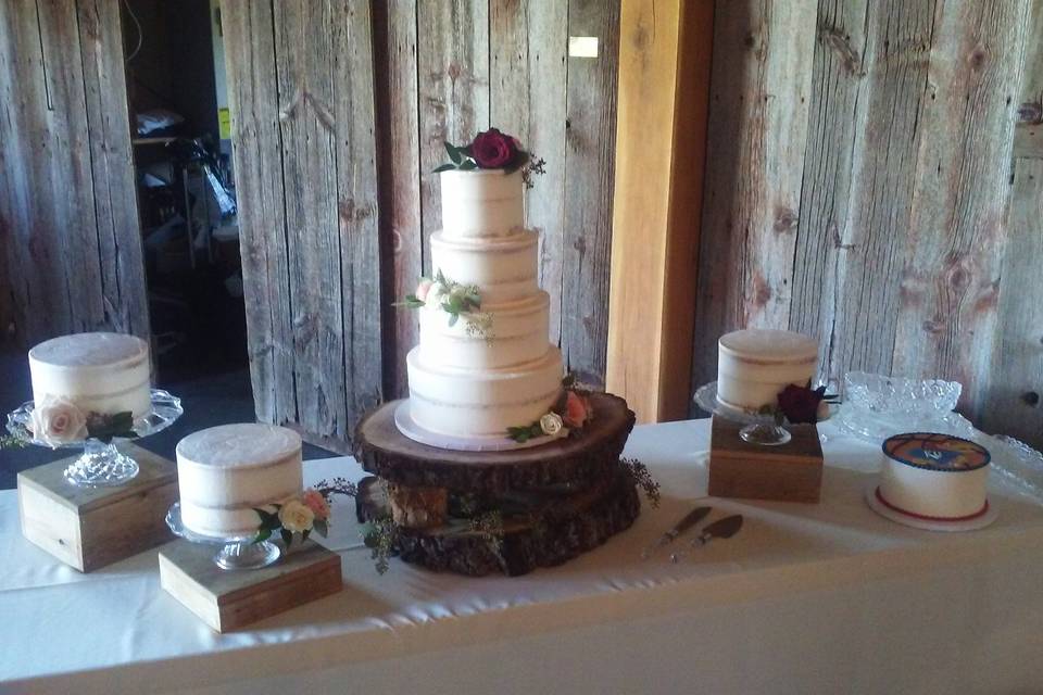 Four layered wedding cake