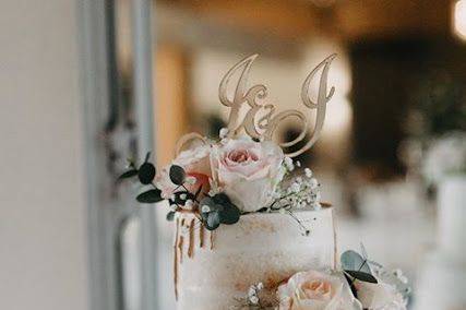 Two Tier Pink Nude Cake