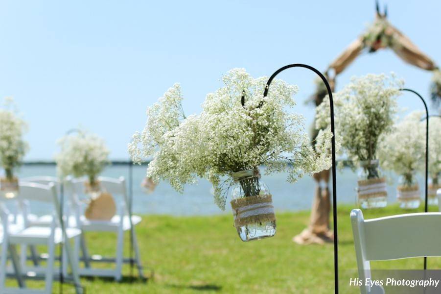 White flower decor on chair