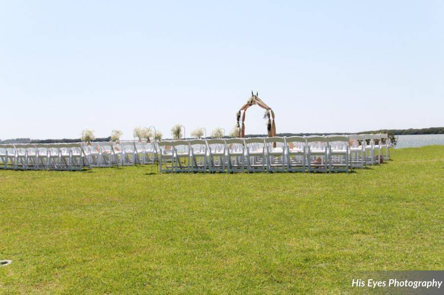 Outdoor wedding setup