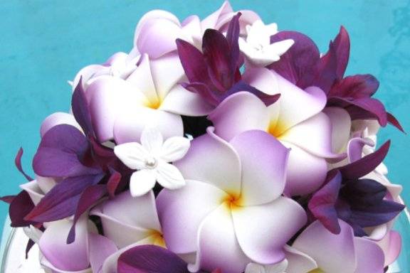 Plumeria, Orchid, and Stephanotis bridal bouquet