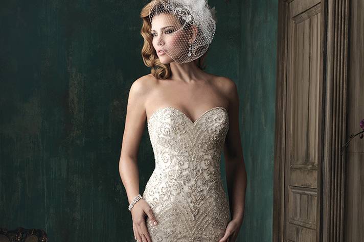 Style C348F <br> Beaded to perfection, this curve-hugging gown is sure to stun. 