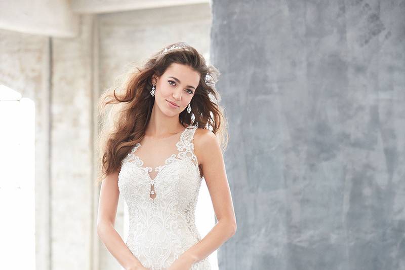 Style MJ316		An illusion neckline and back are the highlights of this sheath gown.