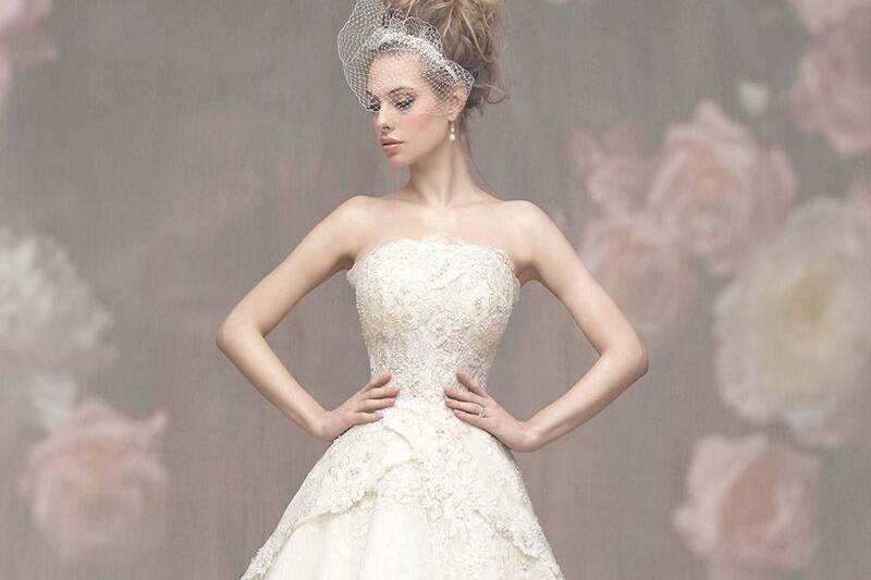 Allure Couture	C450	<br>	Multiple textures and dimensional blossoms combine in this statement sheath.