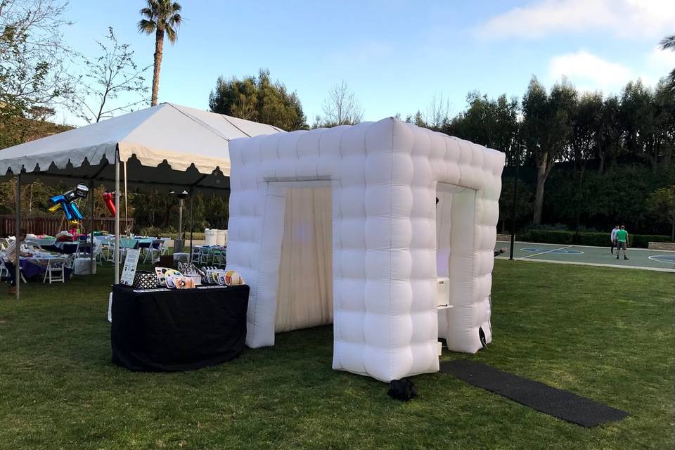 An inflatable photo booth