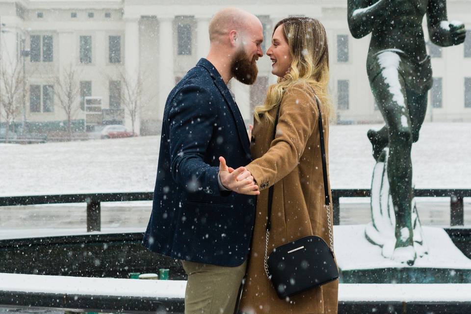 Proposal in the snow