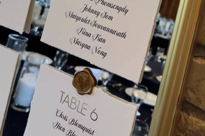 Mirrored Table Seating Chart 2