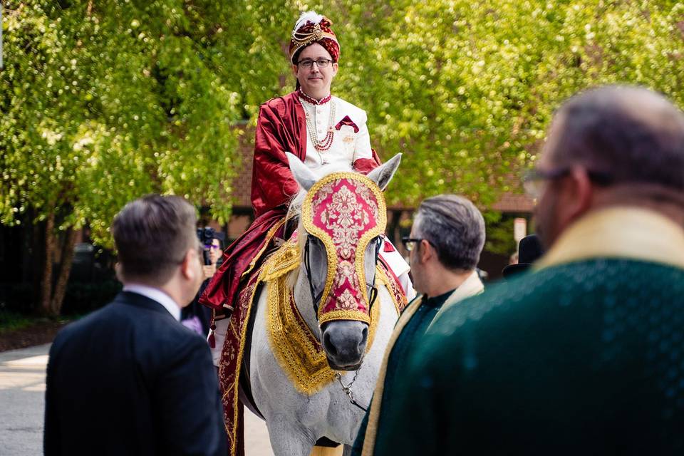 Pre ceremony parade on a Horse