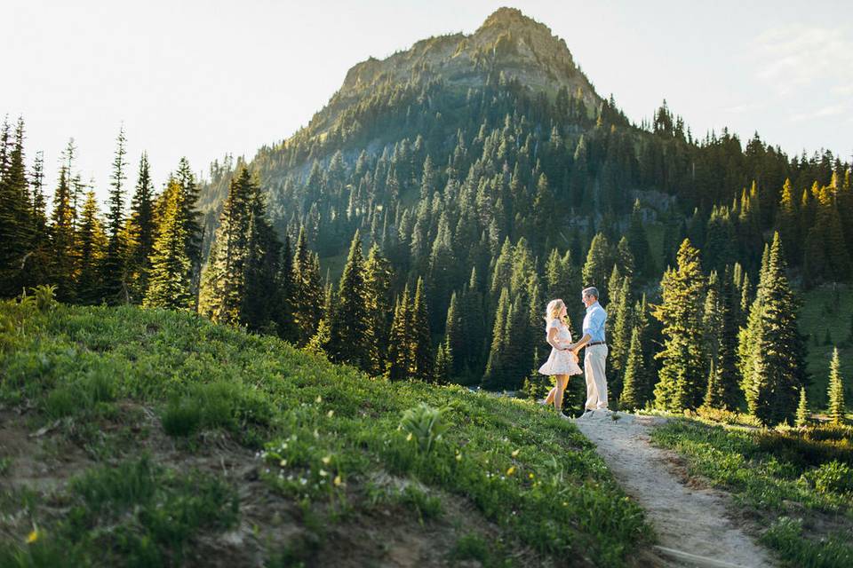 Engagement session at Mt Ranier