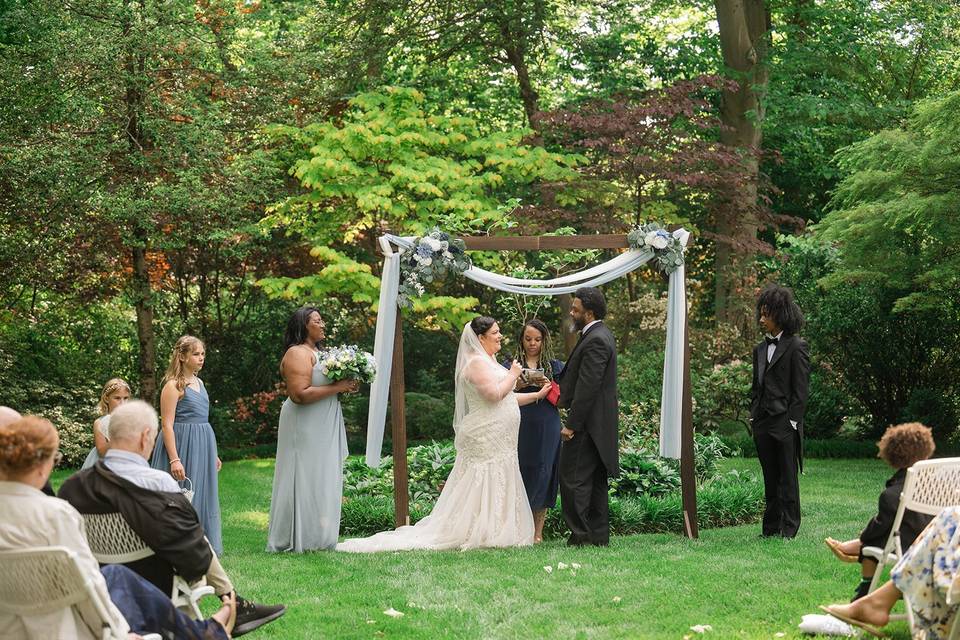At the altar.