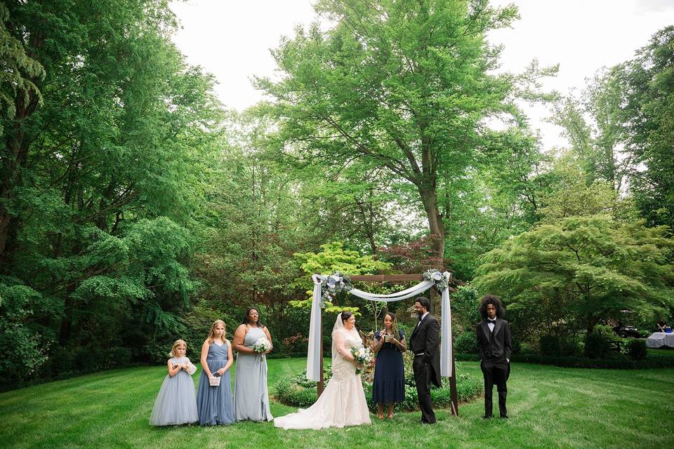 At the altar.