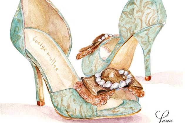 I have been known to paint my clients Wedding Day Shoes as a thank you. Have your exact shoes painted as a keepsake or for a gift for your favorite bride.