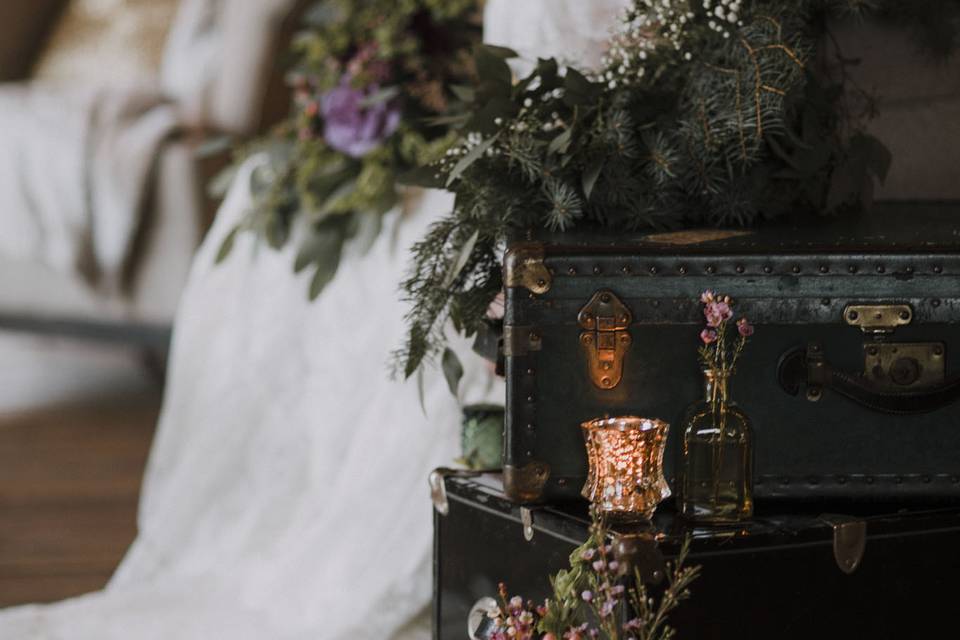 Natural, fun wedding bride's bouquet