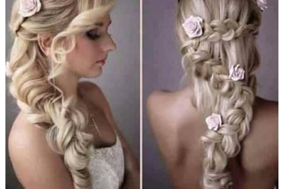 braided style with flowers