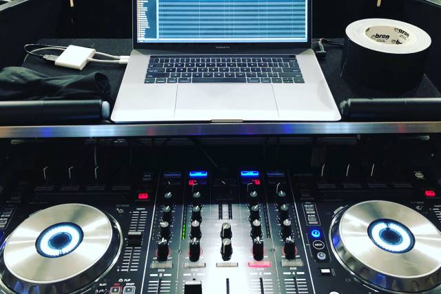 Behind the decks at Chef Duel