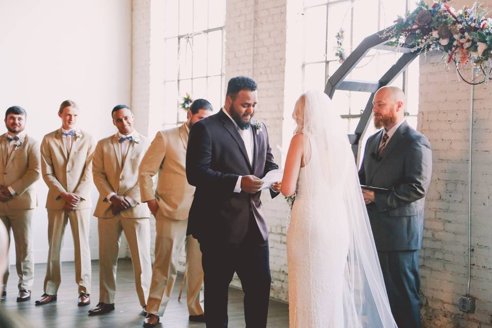 Ceremony at the brick ballroom