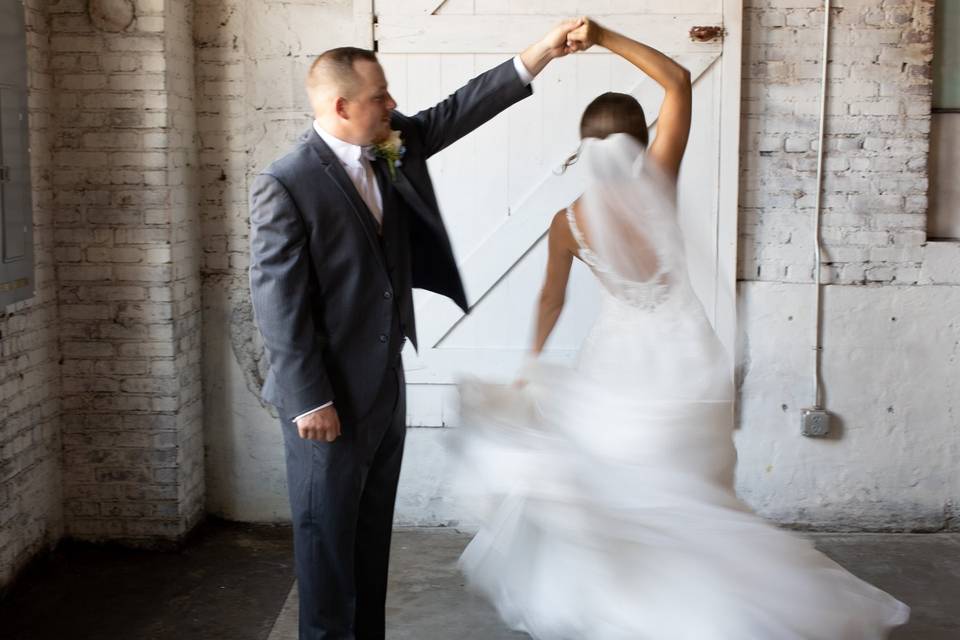 Twirling in the brick ballroom