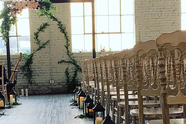 Ceremony set up Brick Ballroom