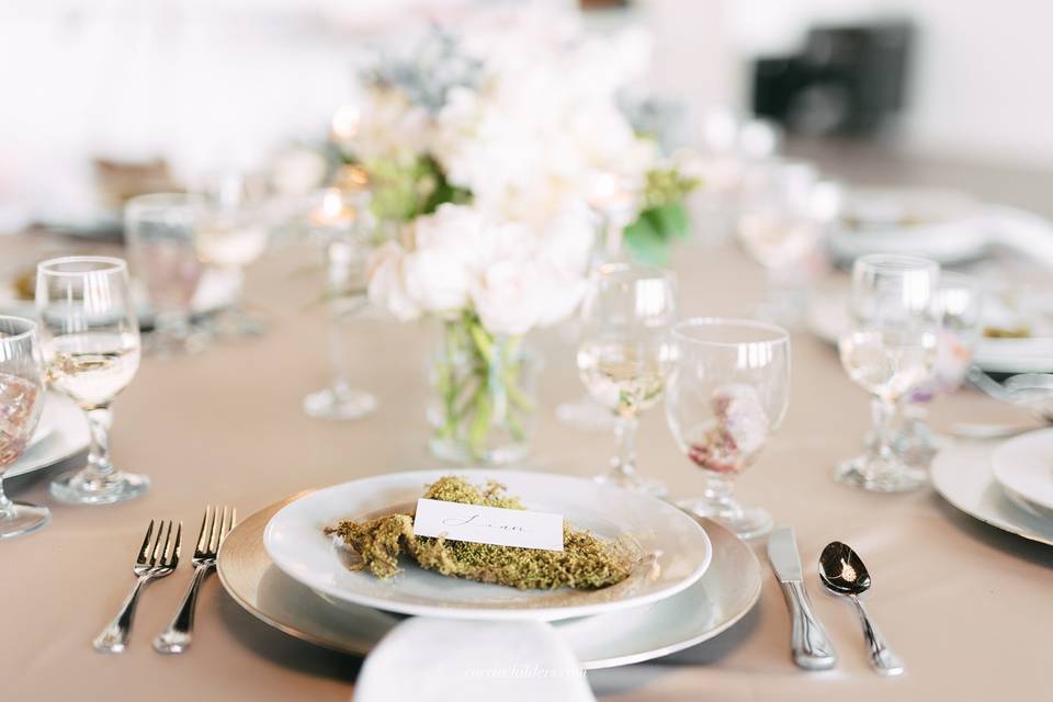 Table set at Brick Ballroom