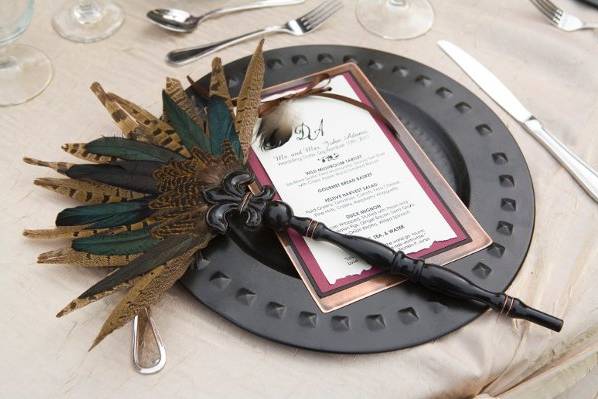 This fan was specifically created for a photo shoot at Big Cedar Lodge and was featured in Metropolitan Bride Magazine!