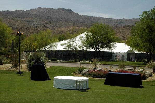 100 X 100 tent at Big Horn Country Club