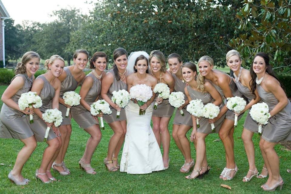 Bride and her bridesmaids