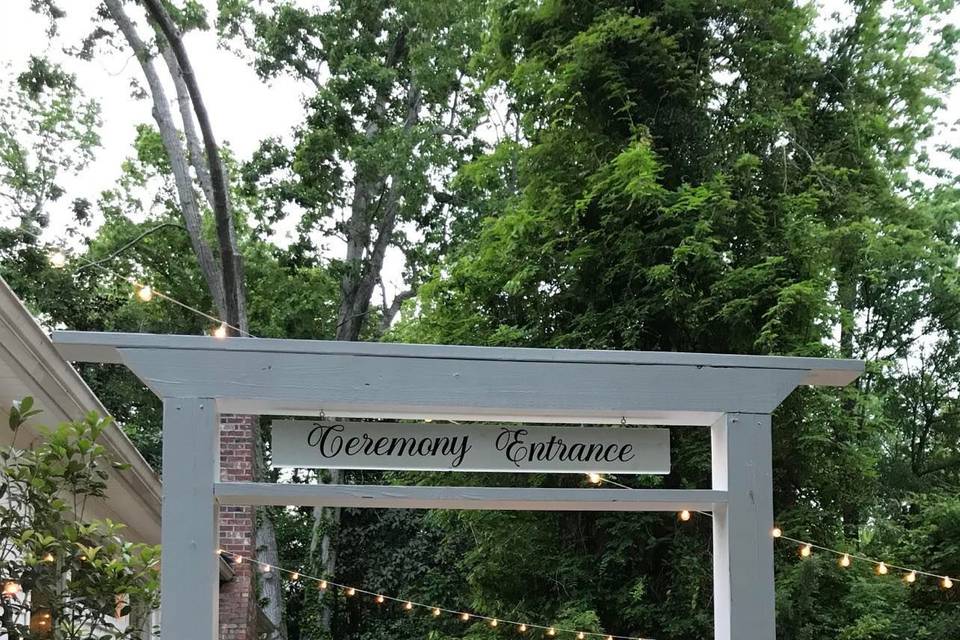 Entrance to wedding gardens