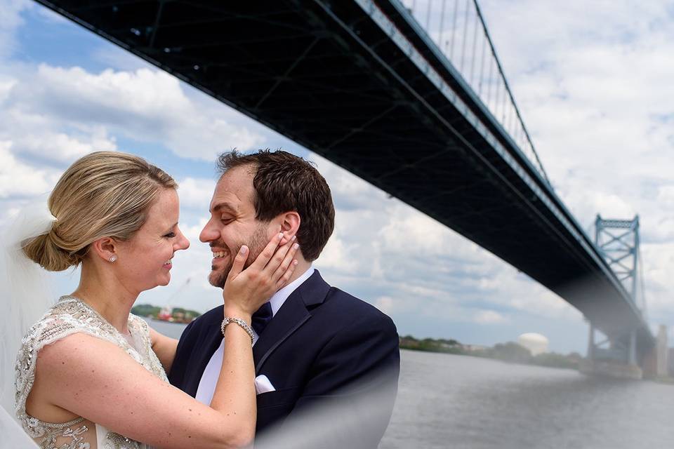 Under the Ben Franklin Bridge.