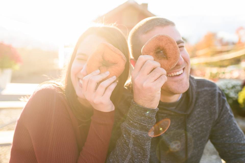 Engaged with donuts!