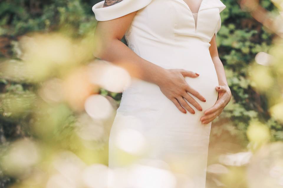 Bride in garden