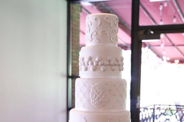 Towering wedding cake