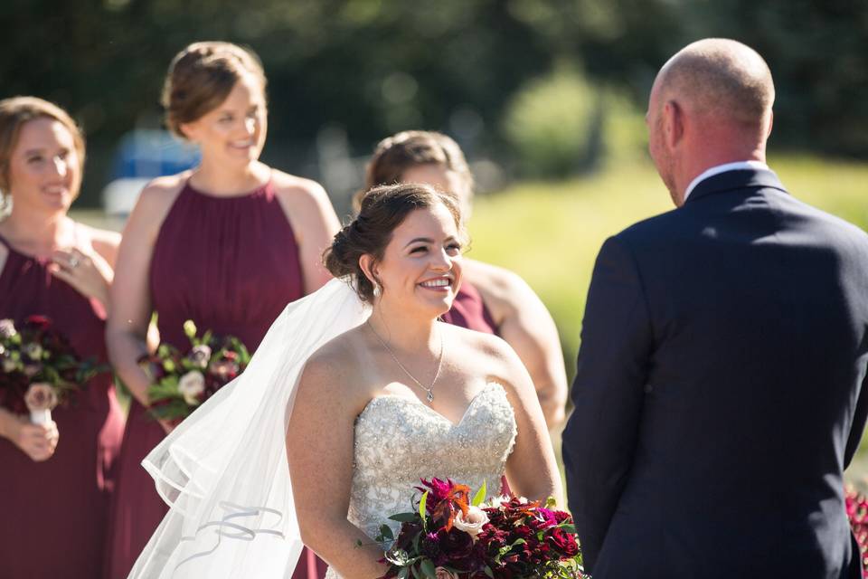 Exchanging their vows