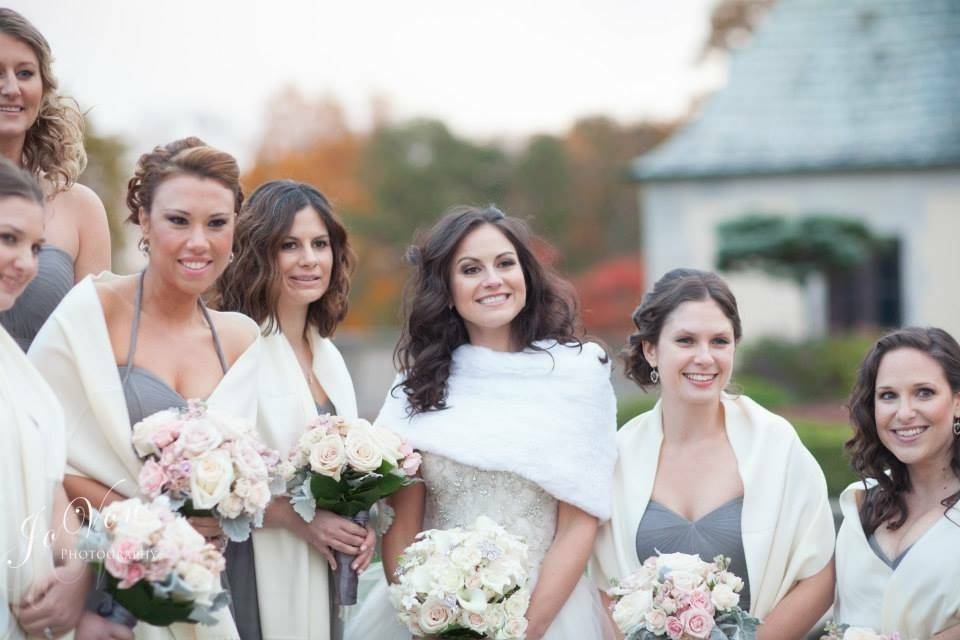 Bride with bridesmaids