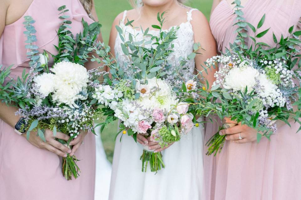 Wedding party bouquets