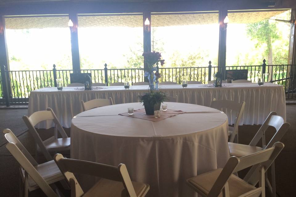 White table setup