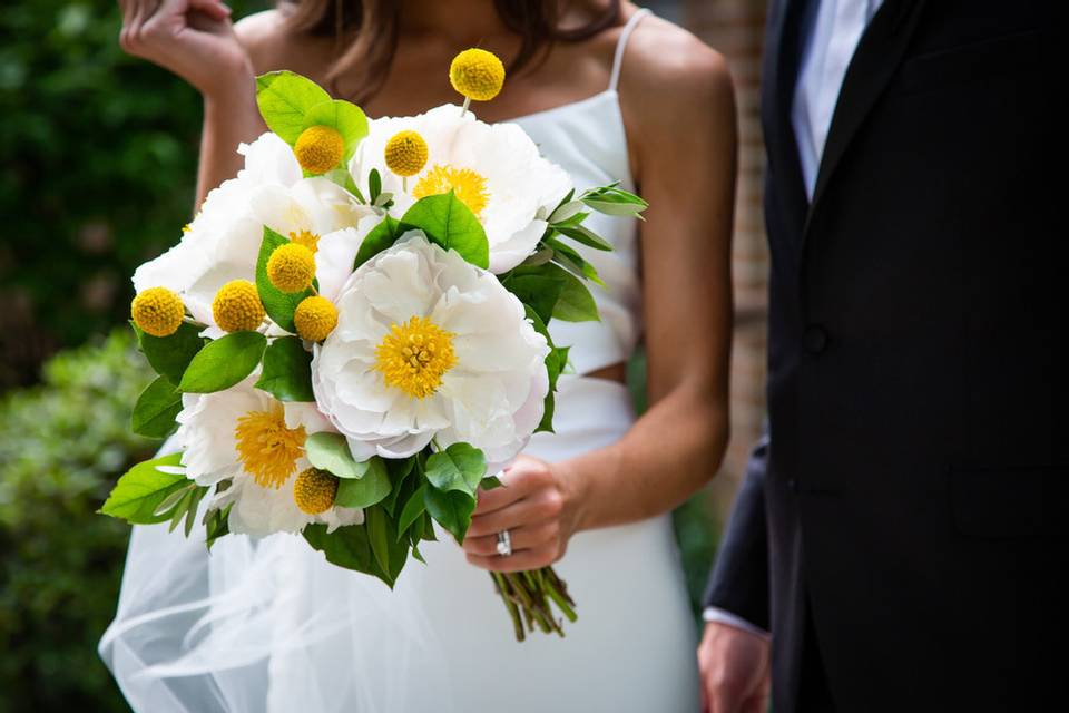 Krinkle white peonies