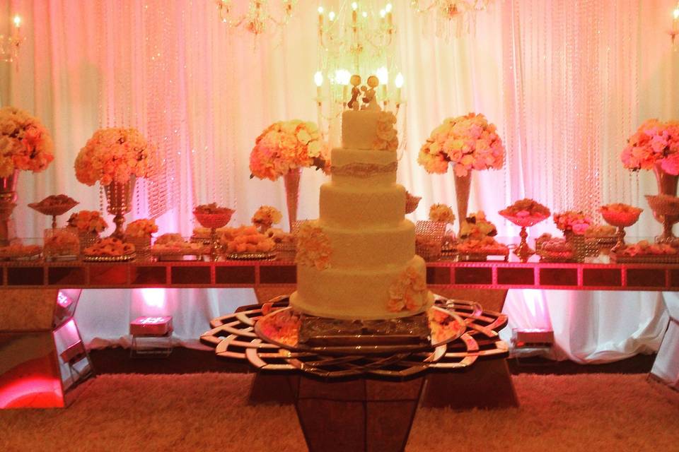 multi layered wedding cake