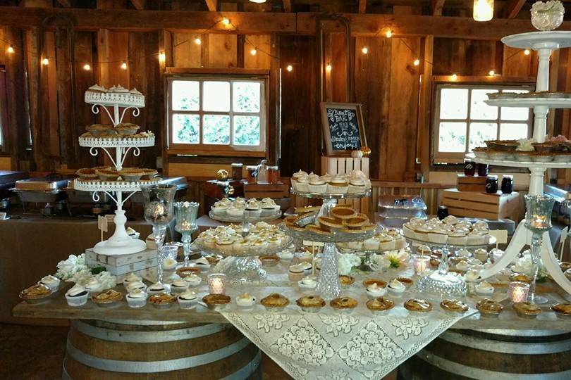 Wedding cake and other pastries