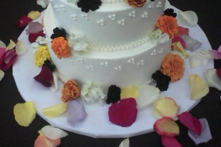 3 tier Oakland Garden wedding cake