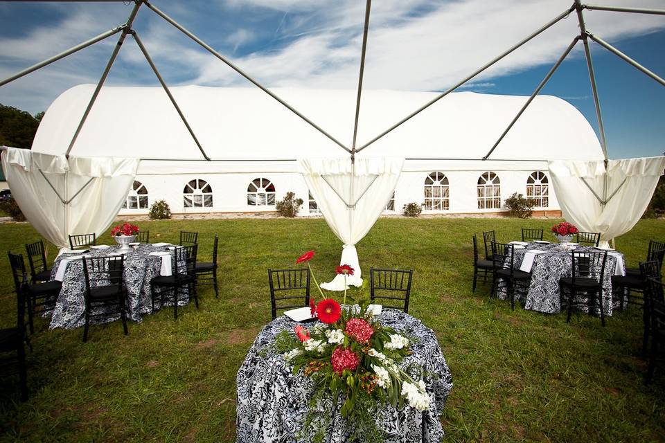 White tents