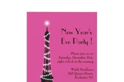 Paris and the Eiffel Tower are decorated with Twinkle Lights on this Party invitation - for those of us who wish we could be there celebrating.