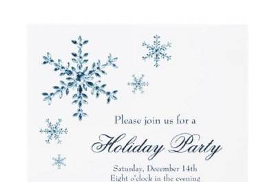 Pretty illustrated crystal snowflakes decorate this invitation for the elegant Holiday Party. This is available in several other colors as well.