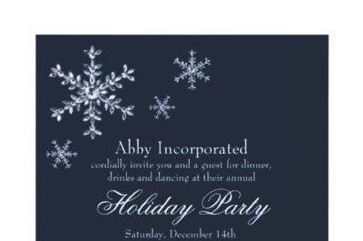 Illustrated crystal snowflakes decorate this invitation for the elegant Holiday Party. This is available in several other colors as well.